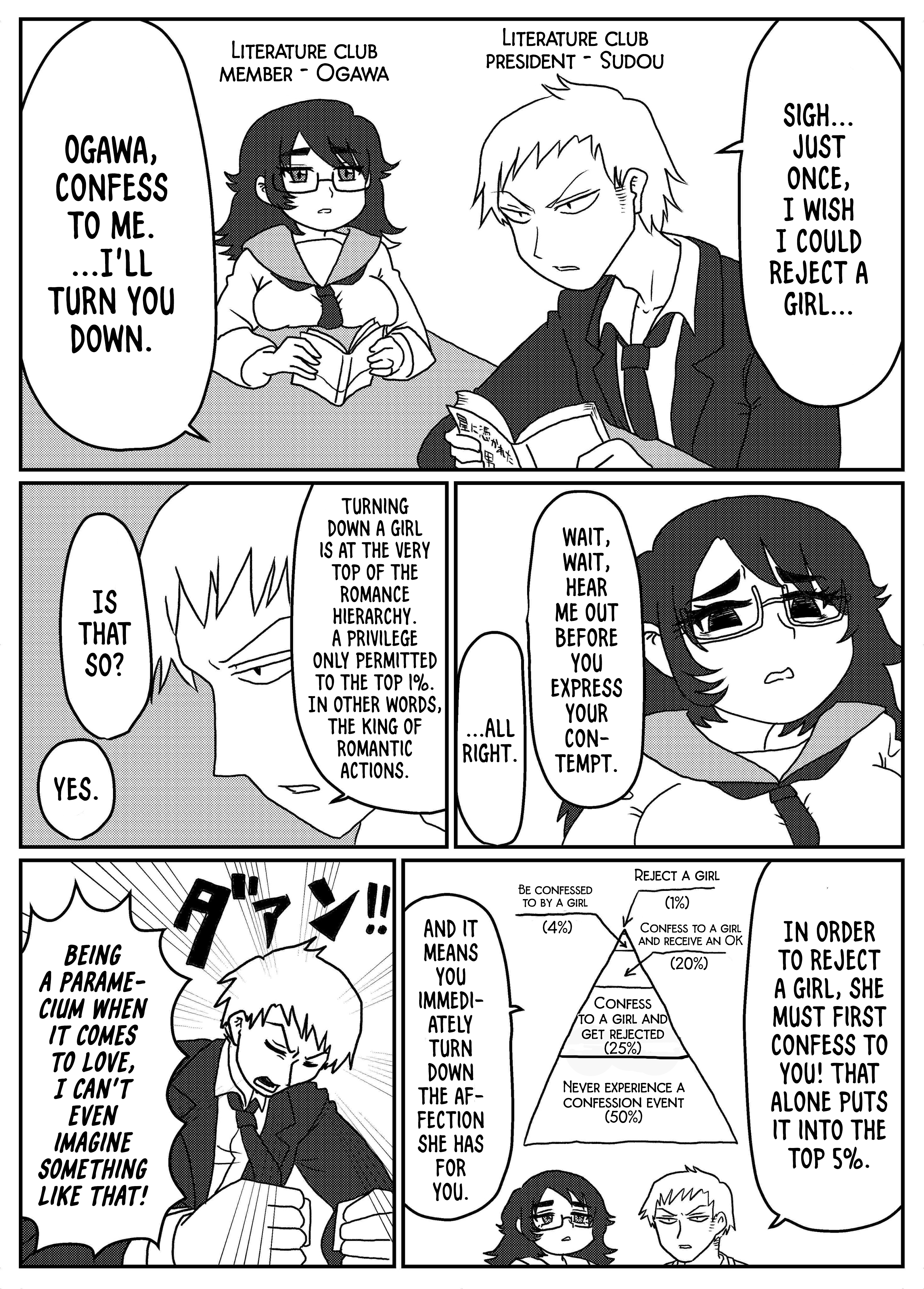 A story about a senpai who wants to reject a girl at least once. manga