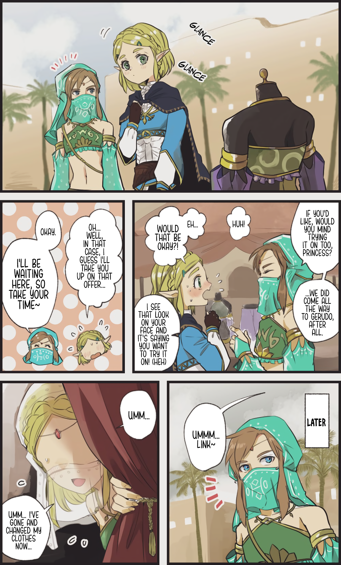 The Legend of Zelda: Breath of the Wild - I Know About a Store in Gerudo Town that Sells a White Outfit manga